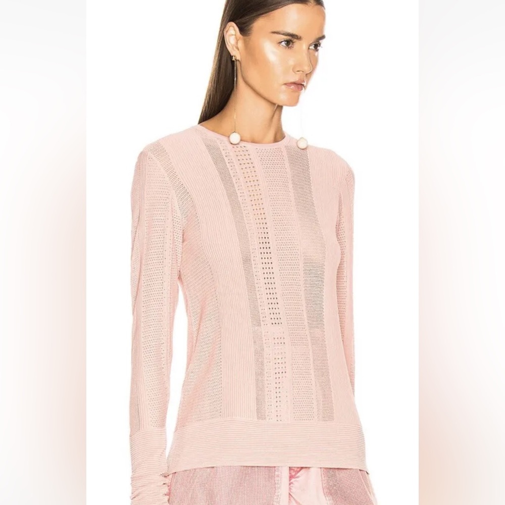 NWT $280 Equipment Laurier Sweater Size M Rose Cloud Knit Fabric Rib